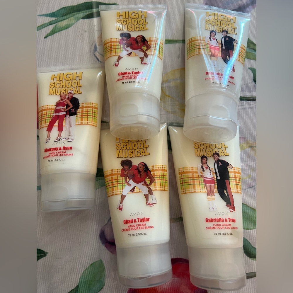 FIVE Avon High School Musical Hand Cream 2.5 OZ each.